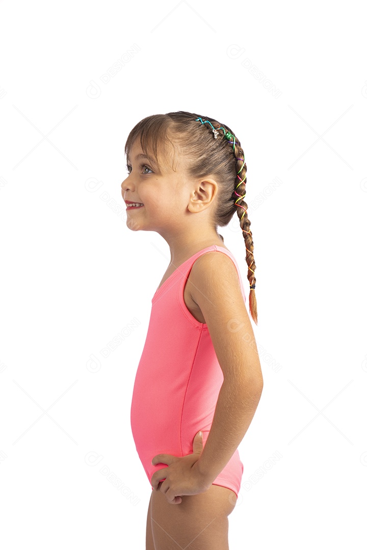 Linda criança garotinha menina sobre fundo isolado branco