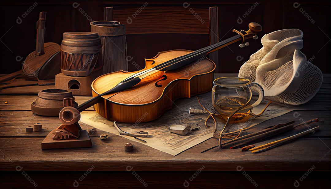 Instrumentos de carpinteiro na mesa de madeira Dia do Trabalho e a importância dos trabalhadores.