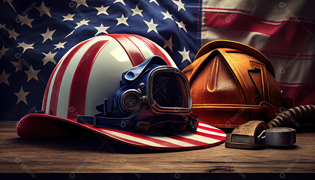 Ferramentas perto do conceito de dia do trabalho de capacete.