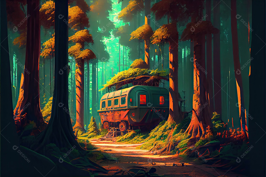 Dia mundial do turismo 27 de setembro, acampamento de viagem.