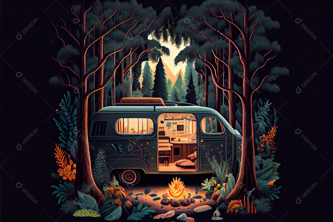 Dia mundial do turismo 27 de setembro, acampamento de viagem.