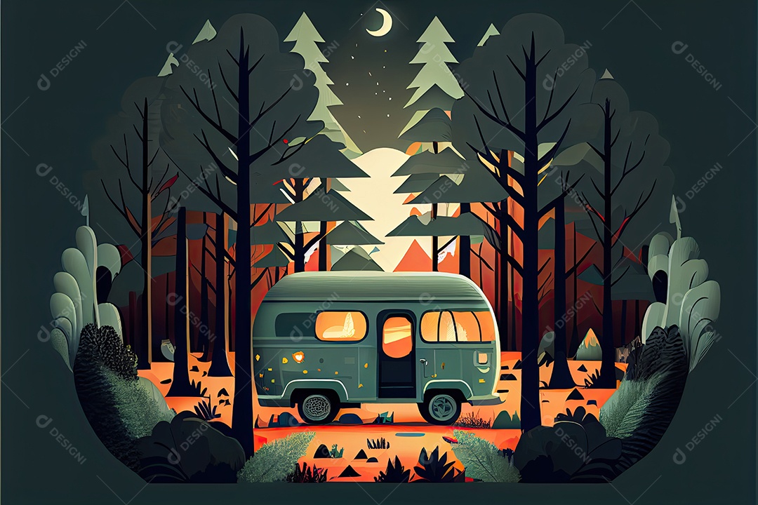 Dia mundial do turismo 27 de setembro, acampamento de viagem.