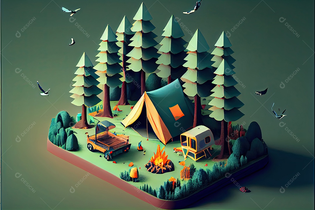 Dia mundial do turismo 27 de setembro, acampamento de viagem.