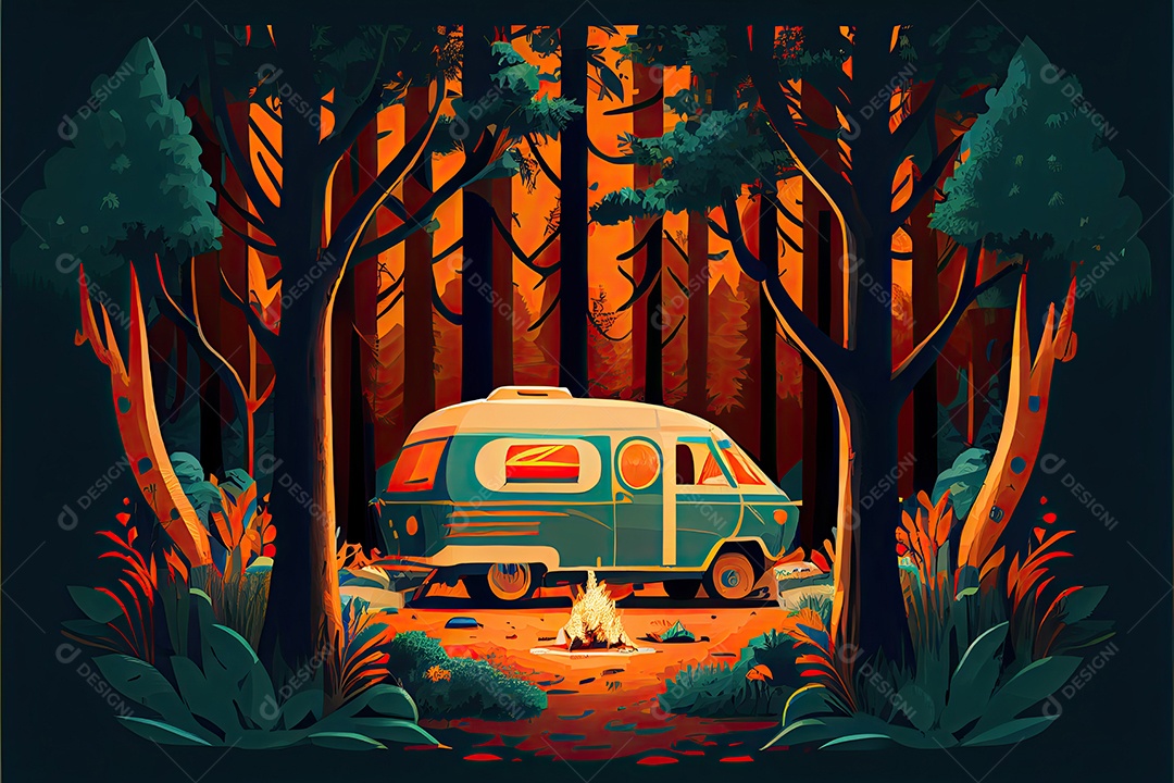 Dia mundial do turismo 27 de setembro, acampamento de viagem.