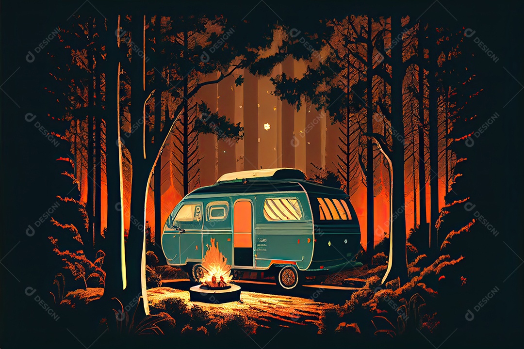 Dia mundial do turismo 27 de setembro, acampamento de viagem.