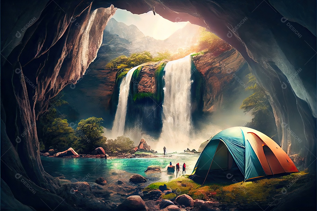 Dia mundial do turismo 27 de setembro, acampamento de viagem.