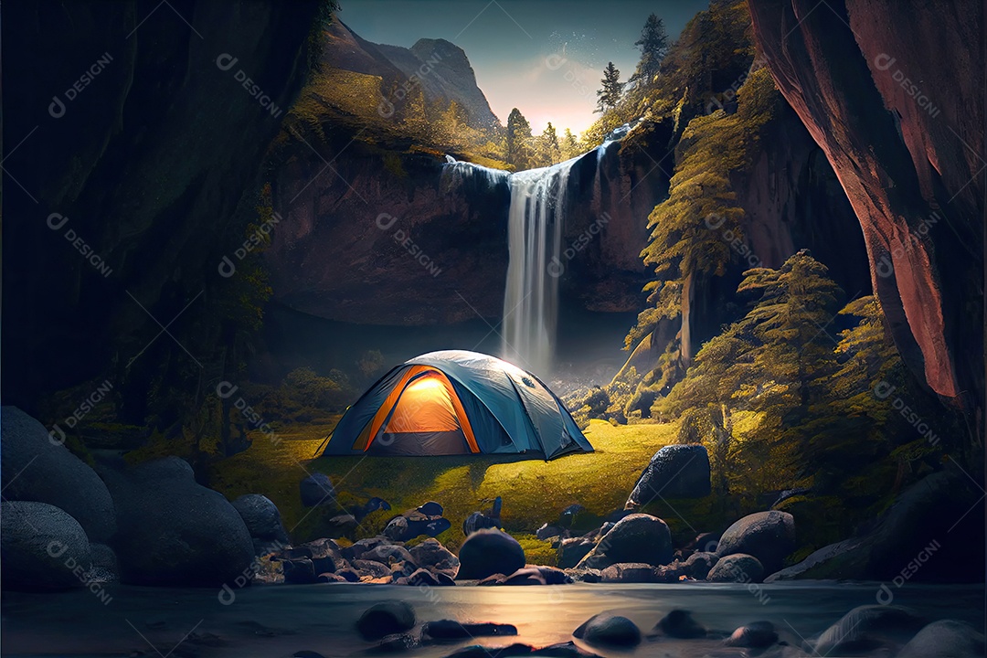 Dia mundial do turismo 27 de setembro, acampamento de viagem.