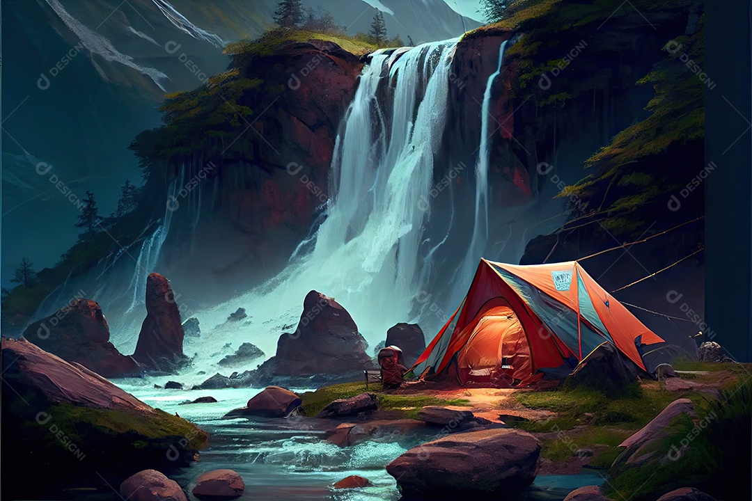 Dia mundial do turismo 27 de setembro, acampamento de viagem.