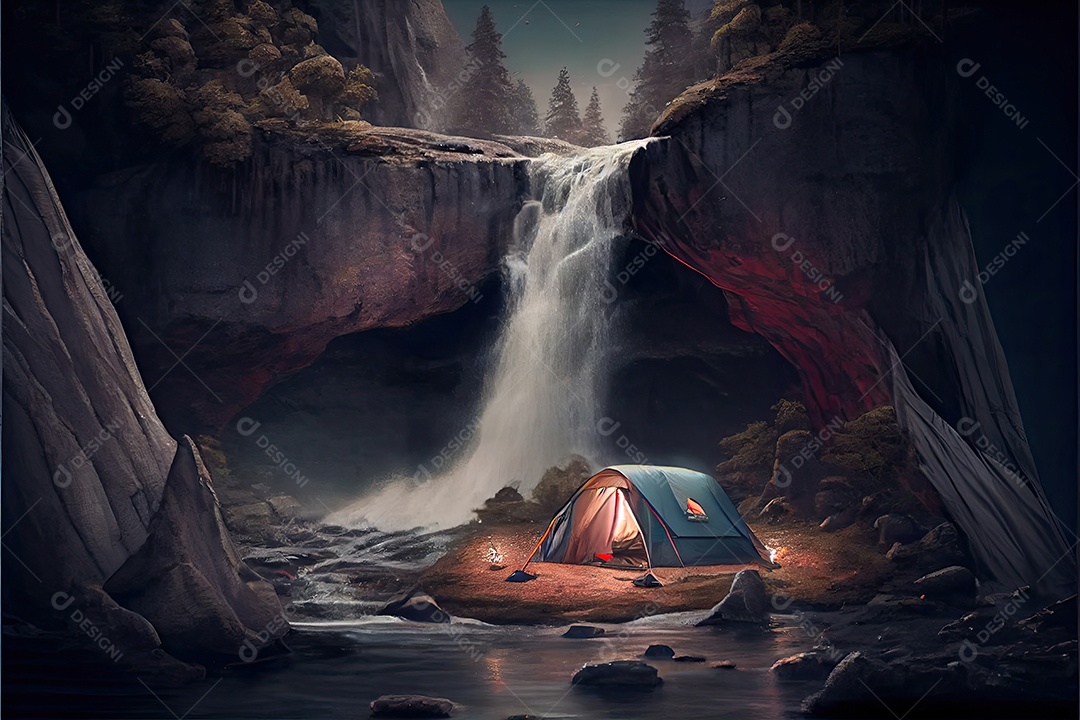 Dia mundial do turismo 27 de setembro, acampamento de viagem.