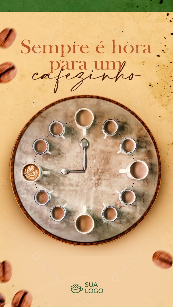 Story Sempre é Hora Para um Cafezinho Social Media PSD Editável