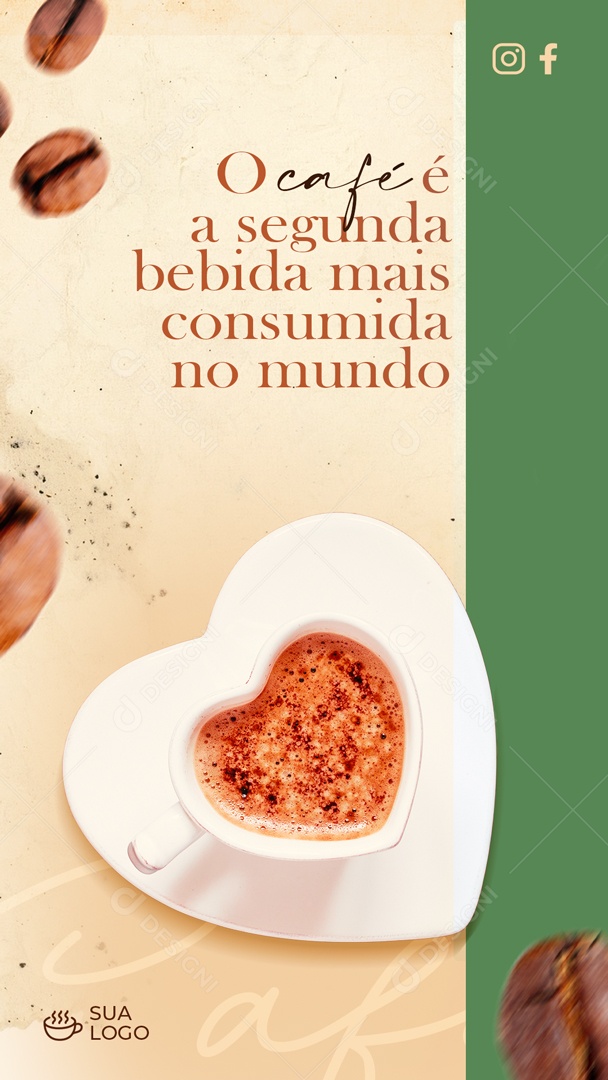 Story Coffee Is the Second Most Consumed Beverage in the World Social Media Editable PSD