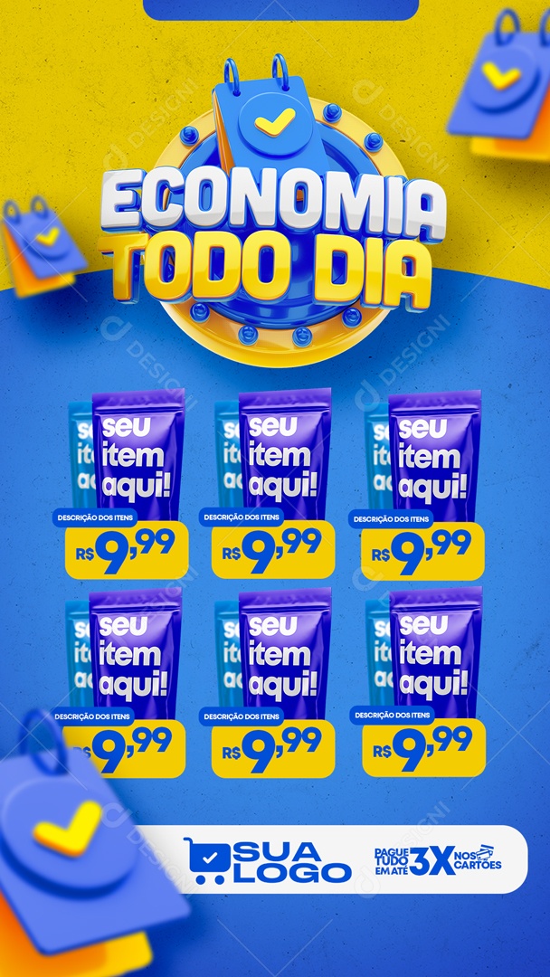 Story Encarte Economia Todo Dia Venha Conferir Social Media PSD Editável