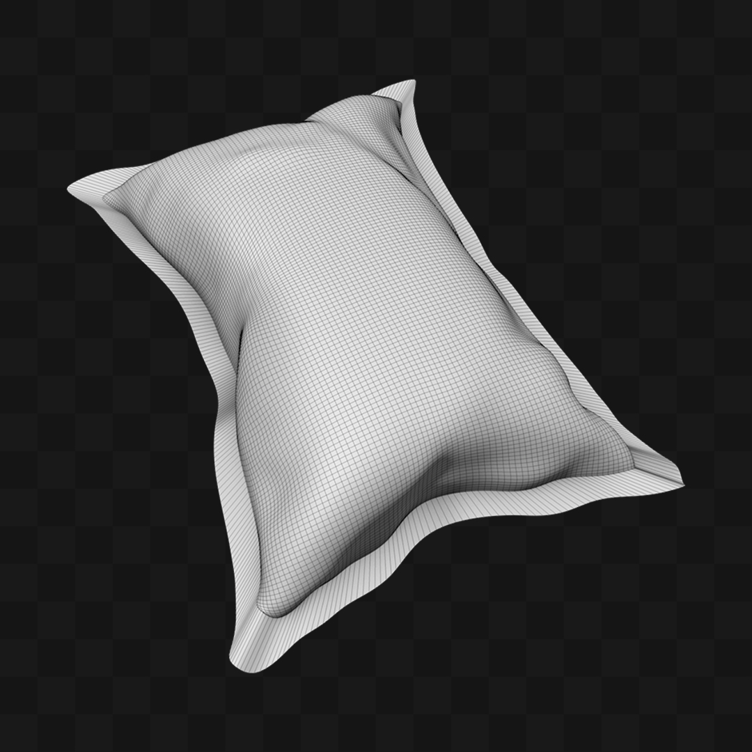 Travesseiro com Babado - Modelo 3D