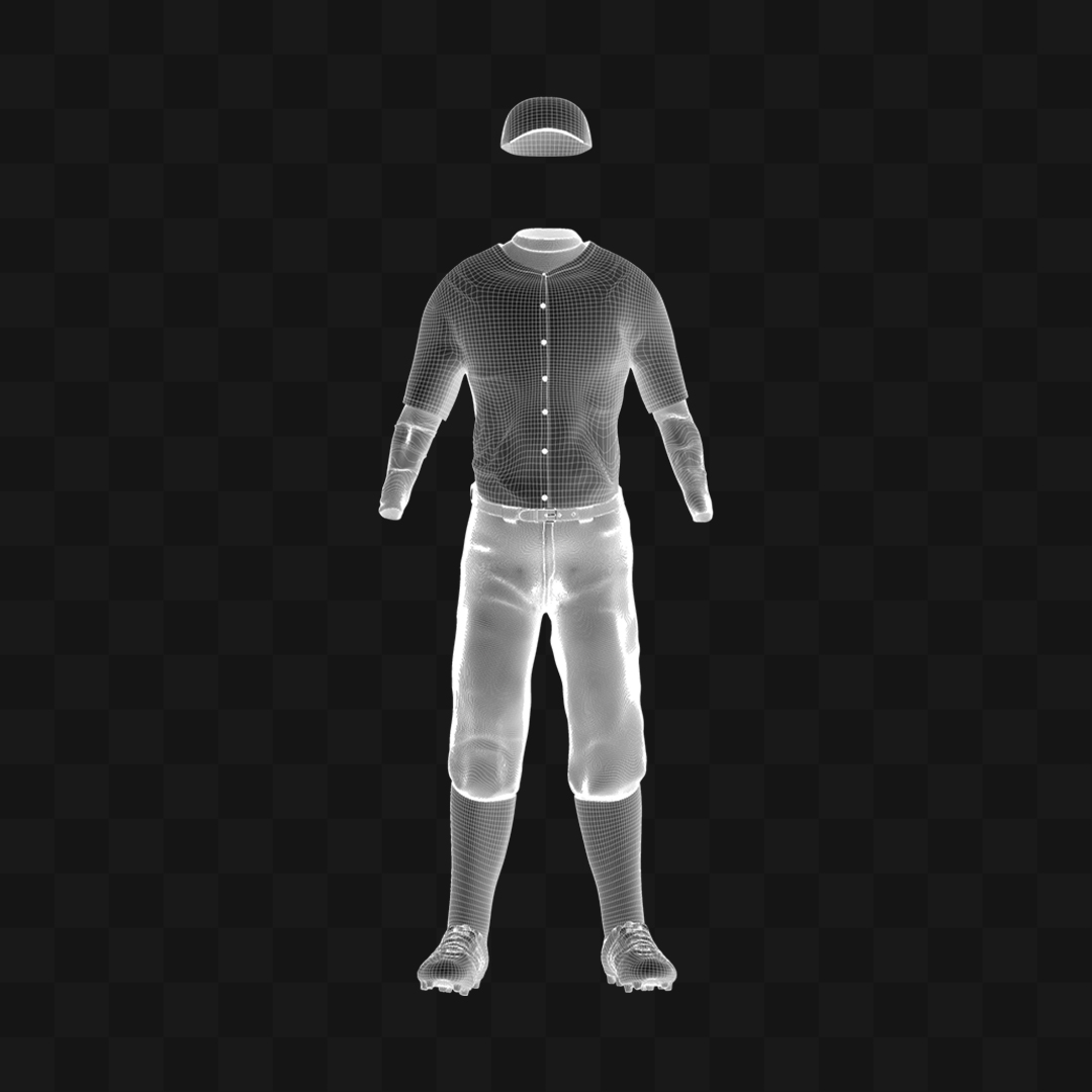 Uniforme Baseball Masculino - Modelo 3D