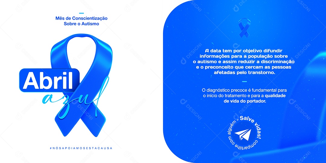 Banner Abril Azul Social Media PSD Editável