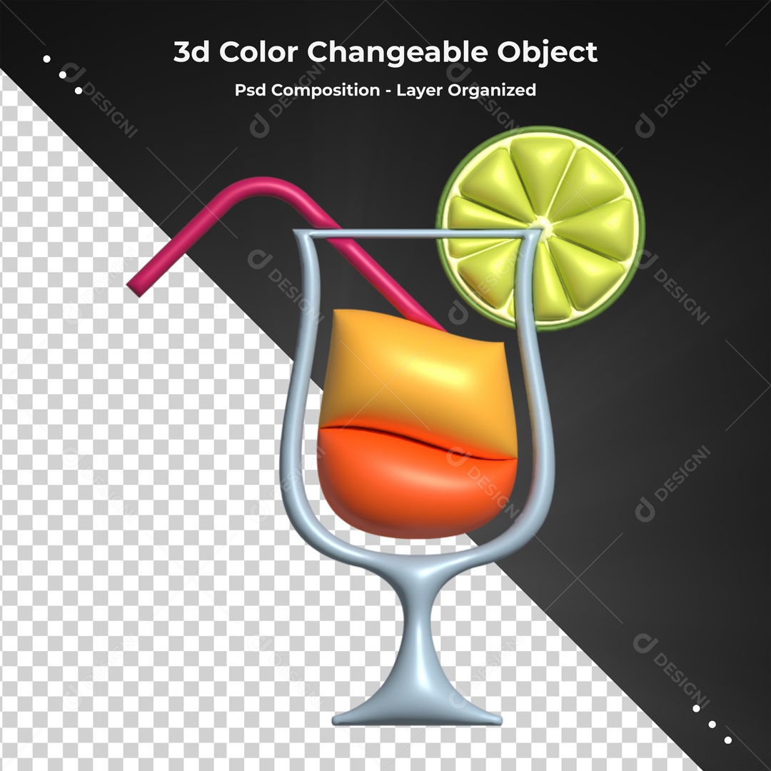 Elemento De Copo Com Bebida Para Composição PSD