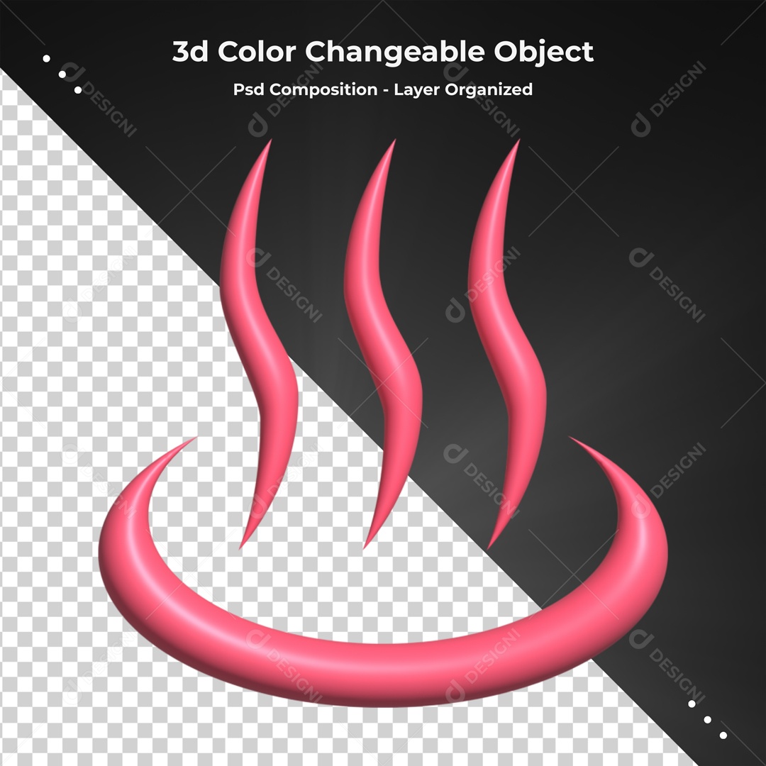 Emoji Quente Elemento 3D Para Composição PSD