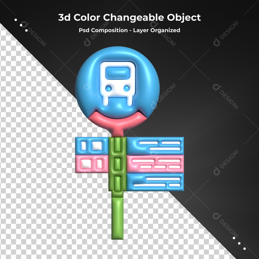 Elemento Placa De Ônibus Para Composição PSD