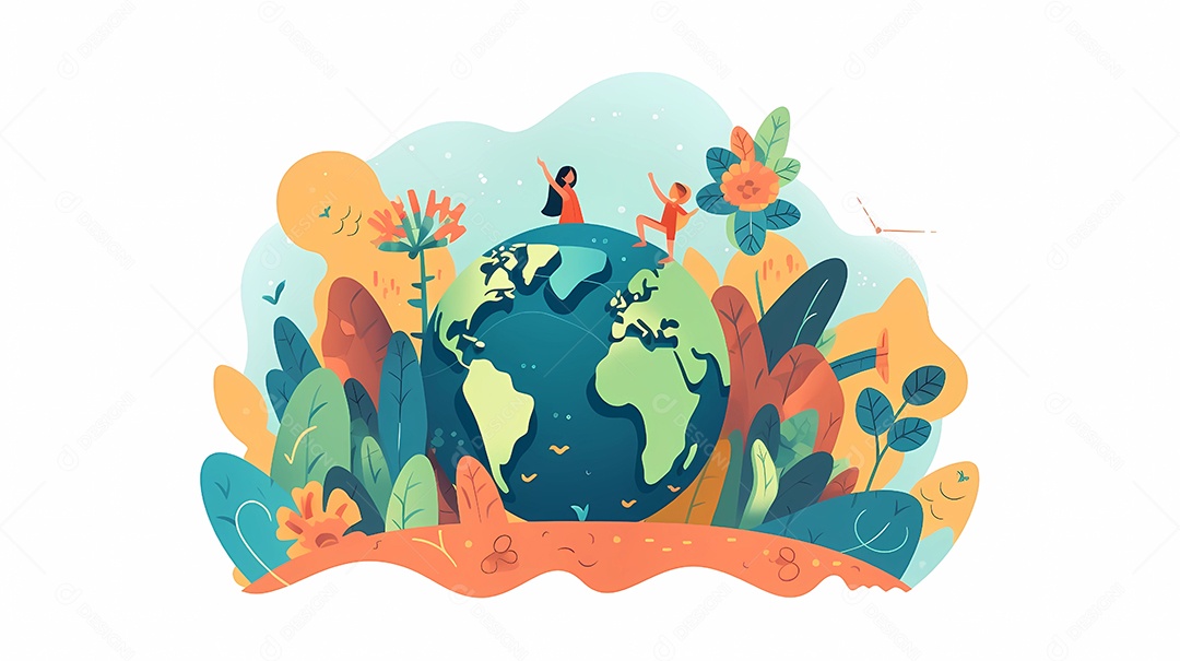 Ilustração do dia da terra. conceito de preservação e proteção.