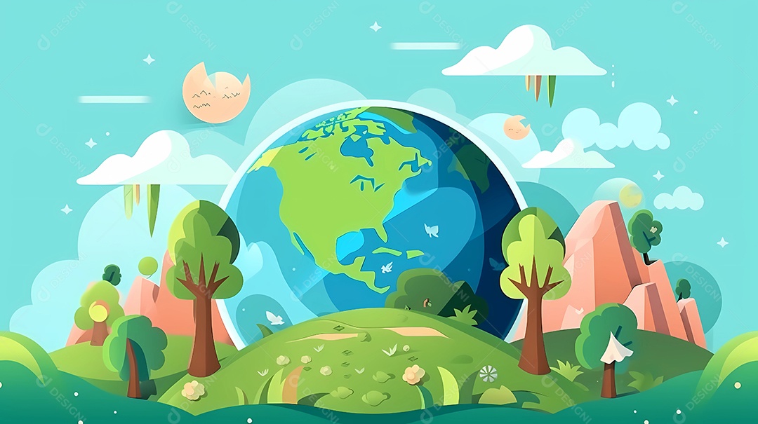Ilustração do dia da terra. conceito de preservação e proteção.