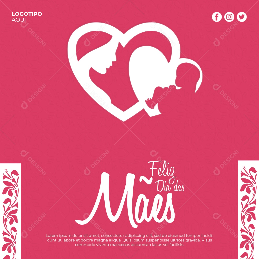 Social Media Dia Das Mães PSD Editável