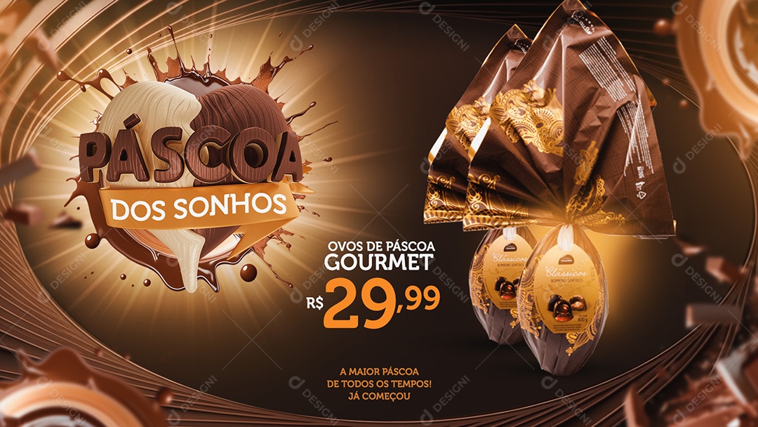Páscoa Dos Sonhos Venha Conferir Social Media PSD Editável