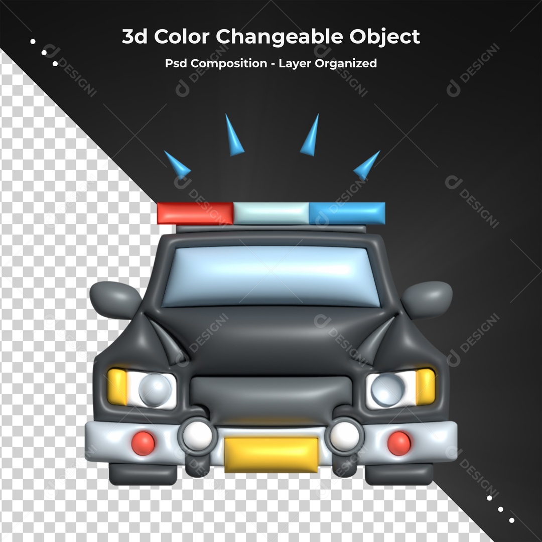 Elemento De Carro Policia Para Composição PSD