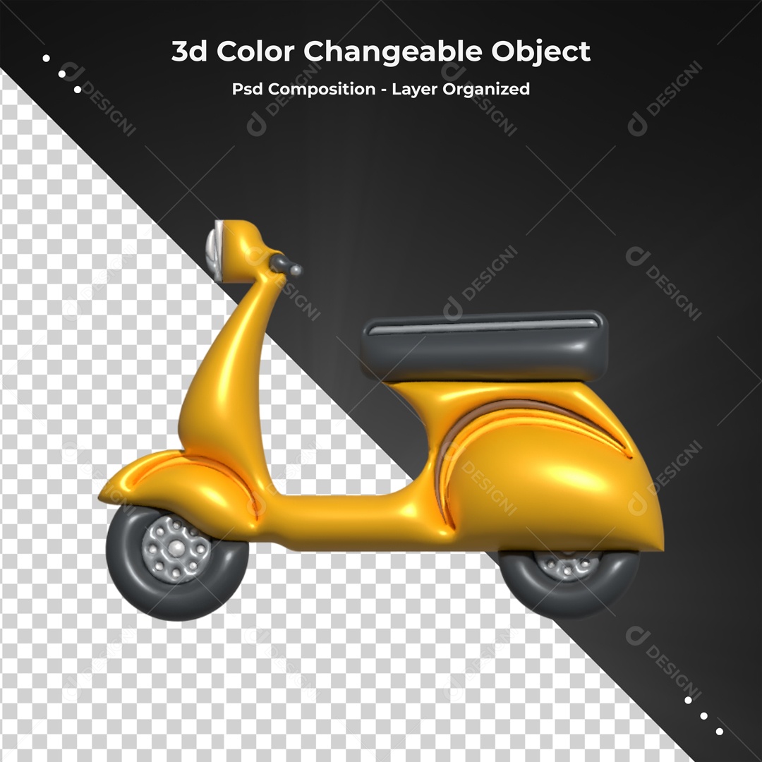 Elemento De Moto Amarela Para Composição PSD