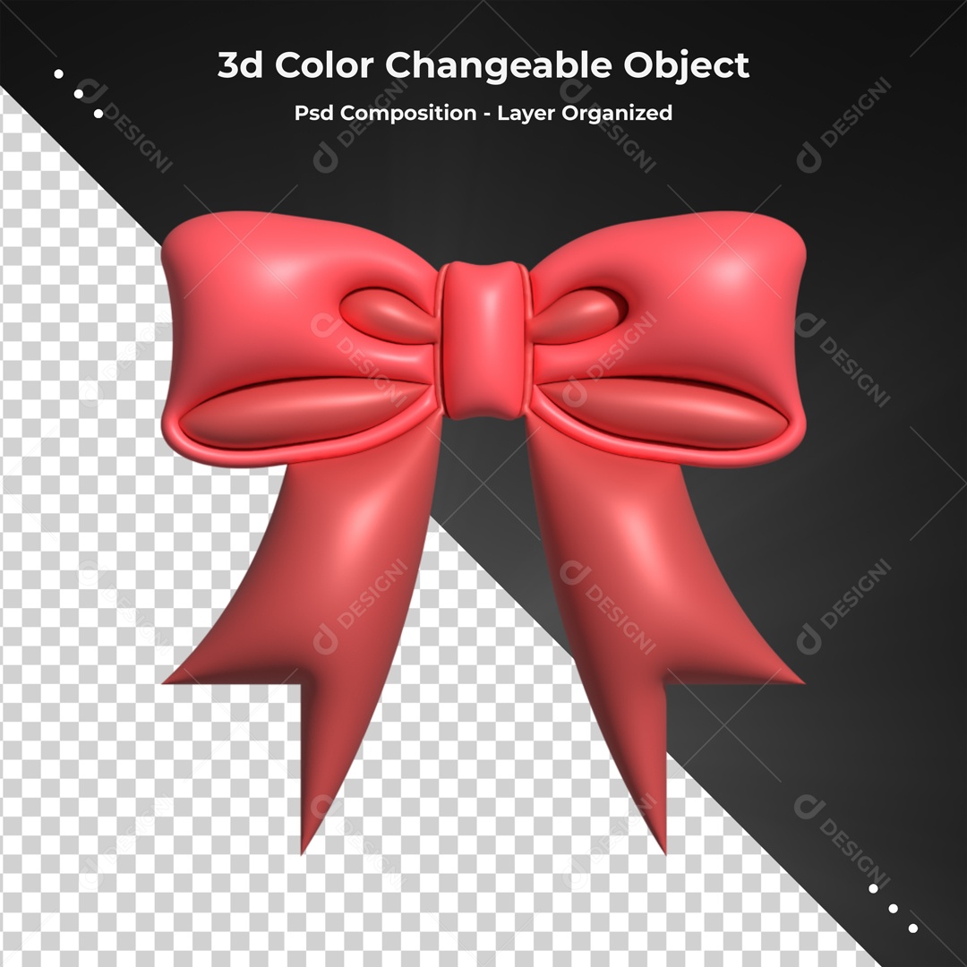 Elemento De Laço Vermelho Para Composição PSD