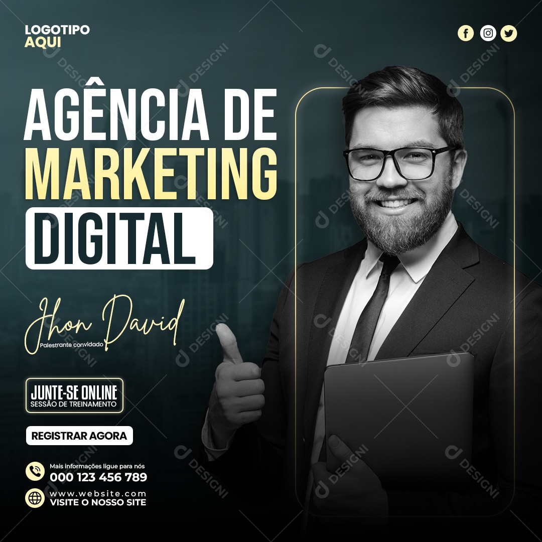 Agência de Marketing Digital Social Media PSD Editável