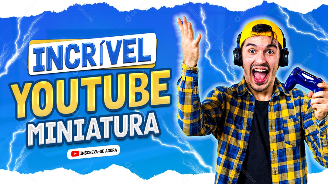 Incrível Youtuber Miniatura Social Media PSD Editável