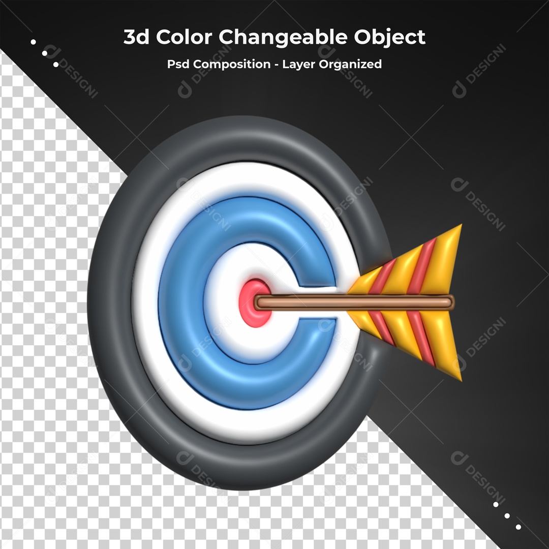 Elemento De Alvo Com Flecha Elemento 3D PSD