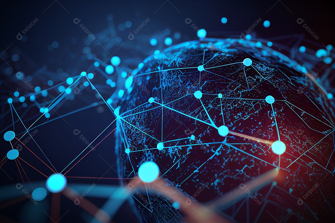 Ciência de dados de tecnologia moderna e rede global IA