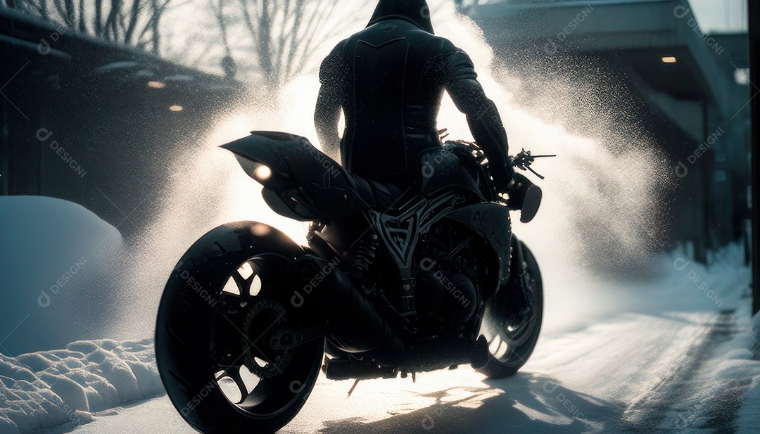 Pessoa jovem pilotando sua motocicleta.