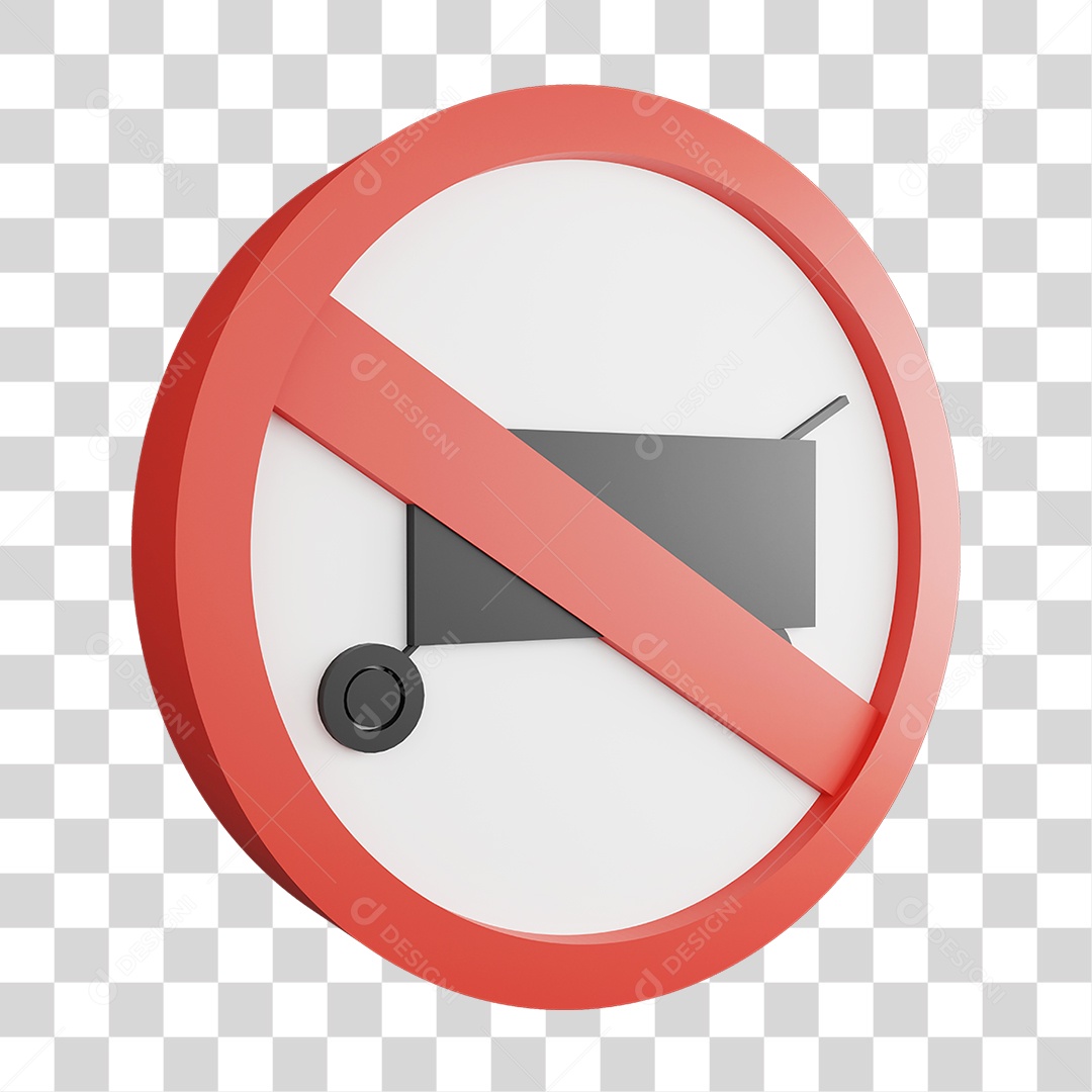 Placa de Aviso Proibido PNG Transparente