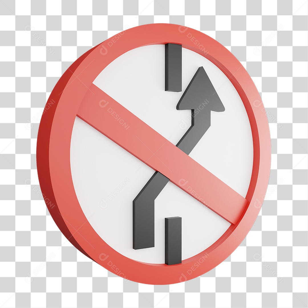 Placa de Aviso Proibido PNG Transparente