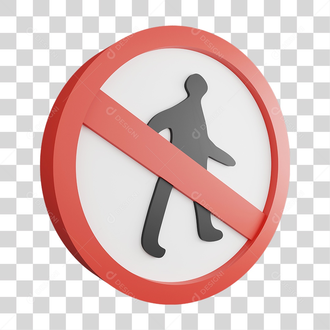 Placa de Aviso Proibido PNG Transparente