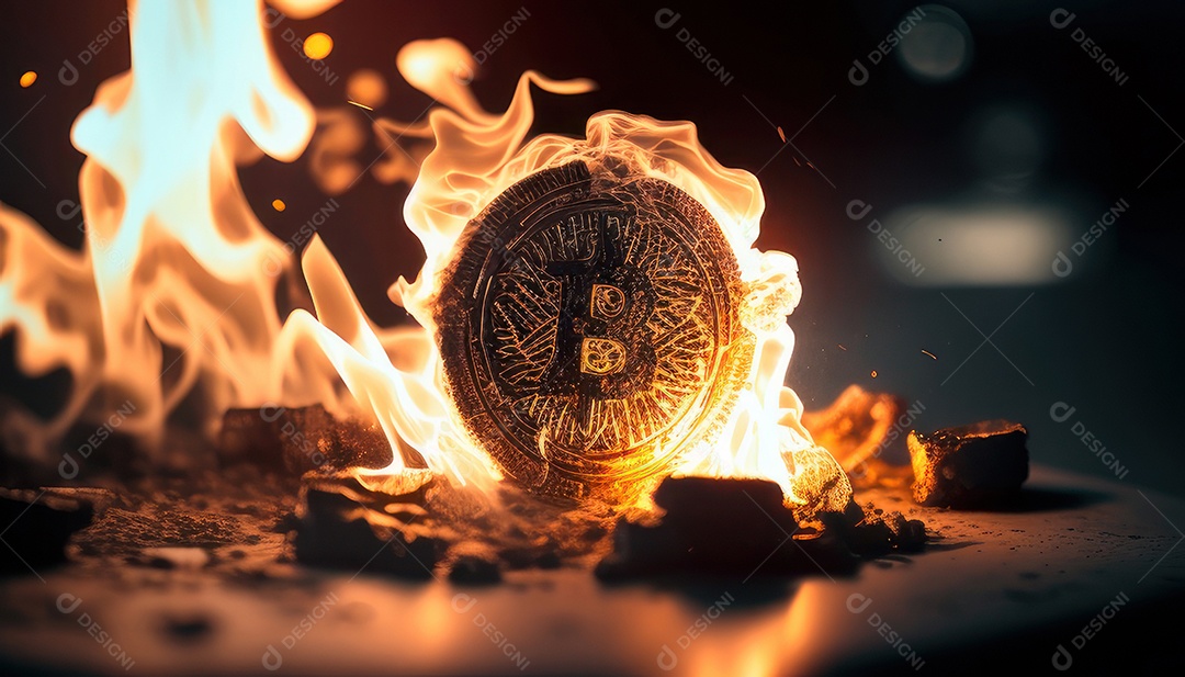 Criptomoeda sobre fundo isolado.