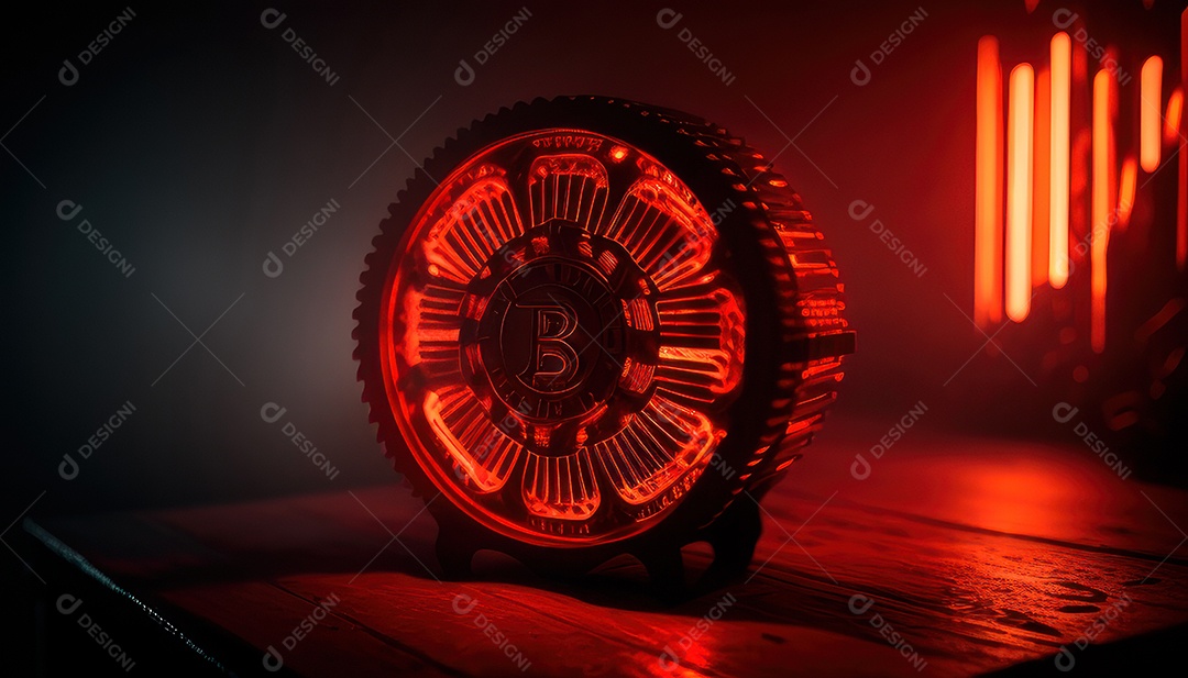 Bitcoin dourado moeda dourada sobre fundo isolado.