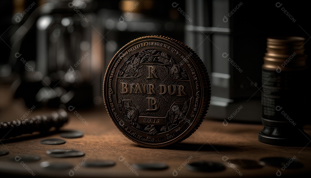 Criptomoeda sobre fundo isolado.