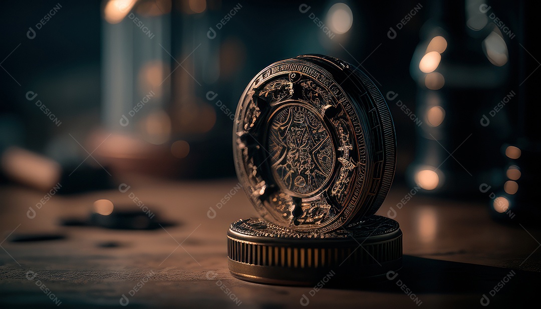 Criptomoeda sobre fundo isolado.