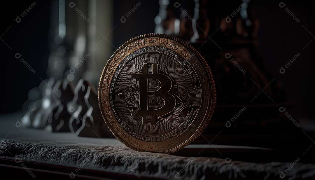 Criptomoeda sobre fundo isolado.