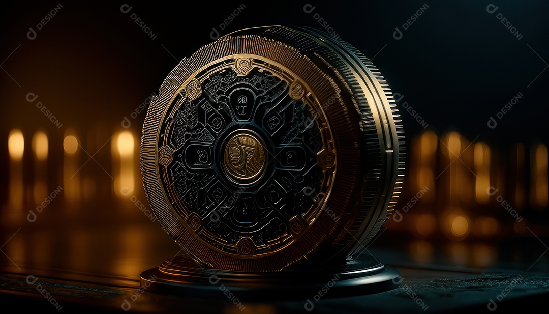 Criptomoeda sobre fundo isolado.