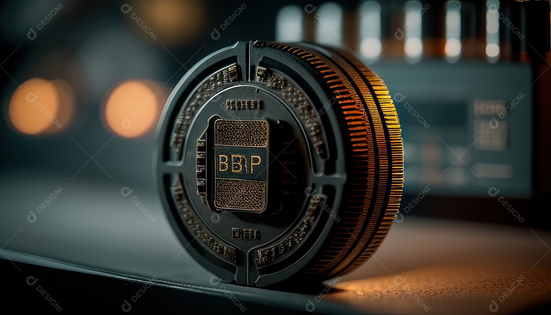 Criptomoeda sobre fundo isolado.