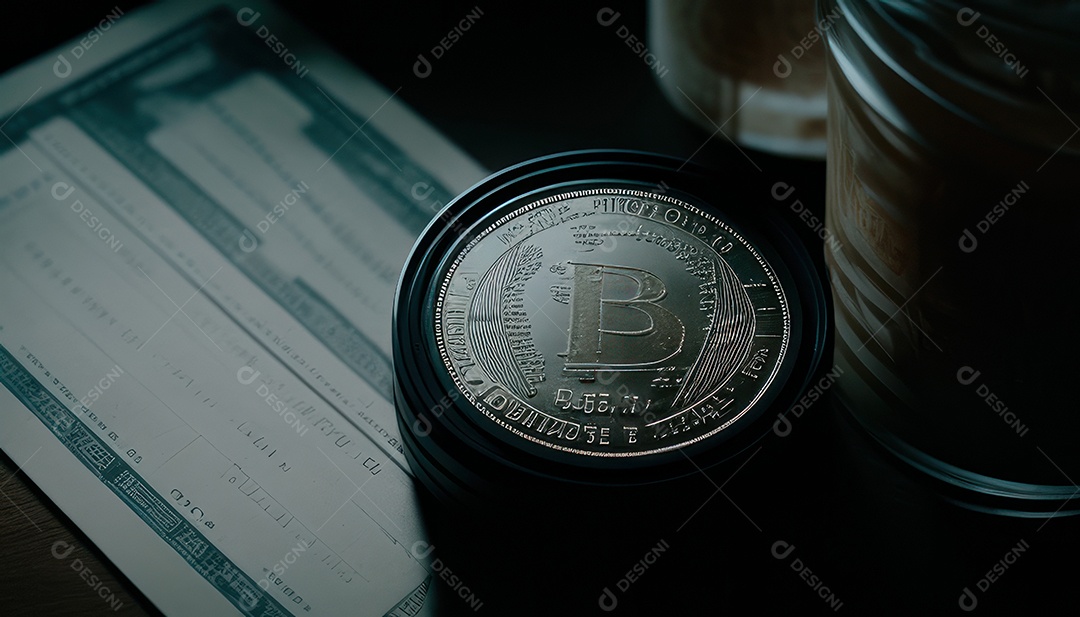 Criptomoeda sobre fundo isolado.