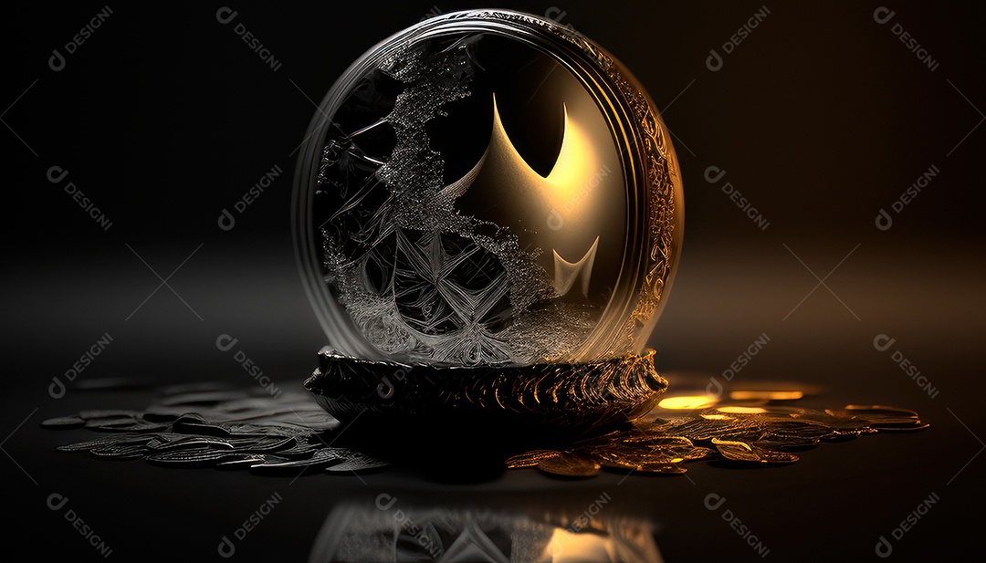 Criptomoeda sobre fundo isolado.