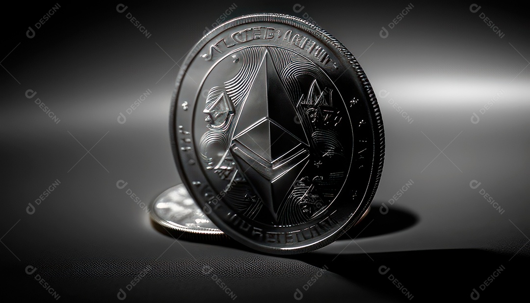 Criptomoeda sobre fundo isolado.