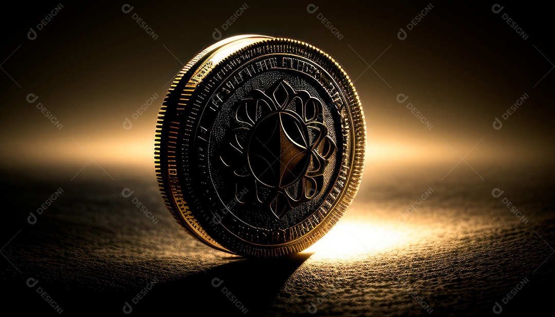 Criptomoeda sobre fundo isolado.