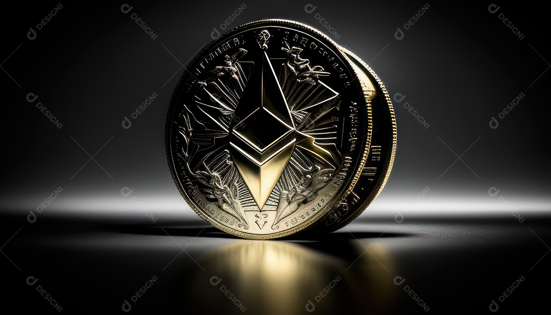 Criptomoeda sobre fundo isolado.