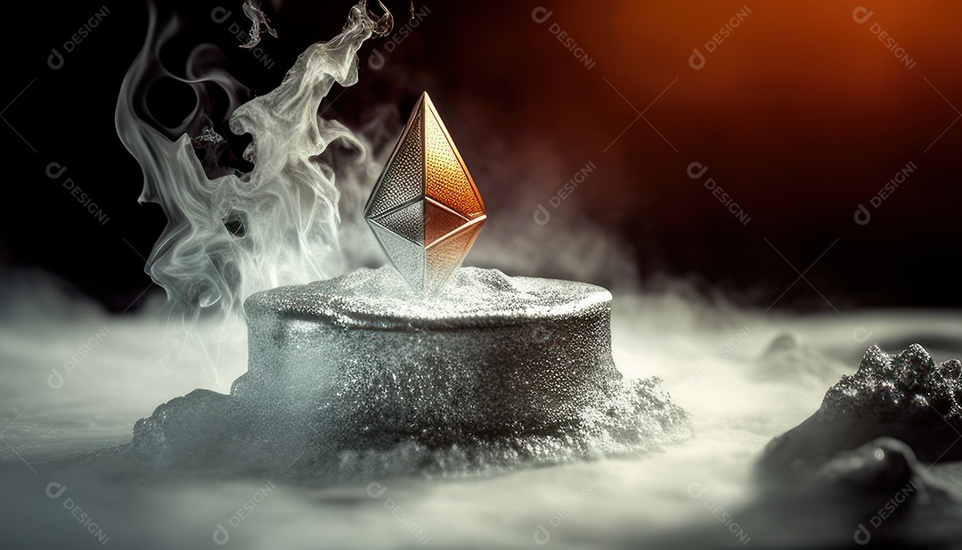 Criptomoeda sobre fundo isolado.